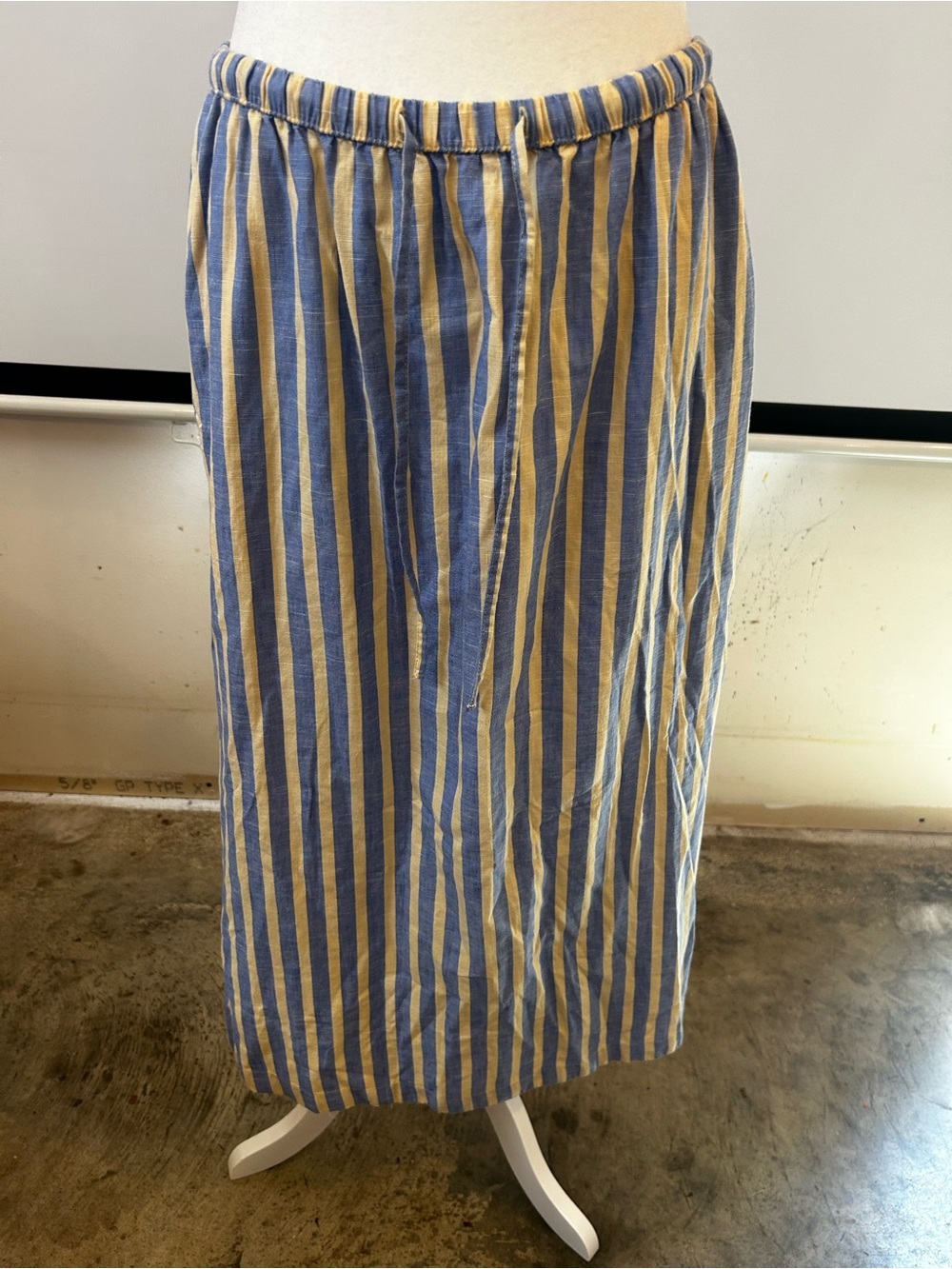 Universal Thread Blue and Cream Vertical Stripe Maxi Skirt